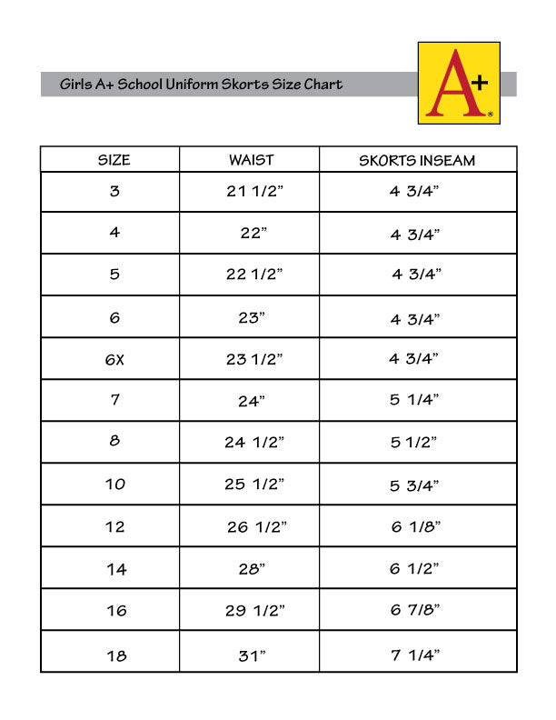 Countryside Christian Academy Young Girl's Light-weight Rayon Blend Skort (1579RBR)