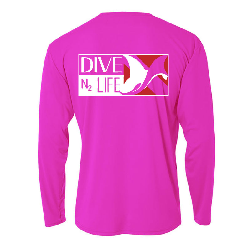 DiveN2Life NEW HOT PINK Long Sleeve Adult Sun Skins