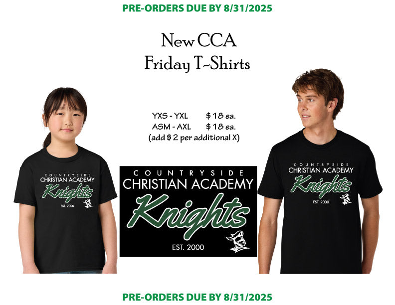 Countryside Christian Academy NEW Friday T-Shirt - ONLY AVAILABLE UNTIL OCTOBER 31st
