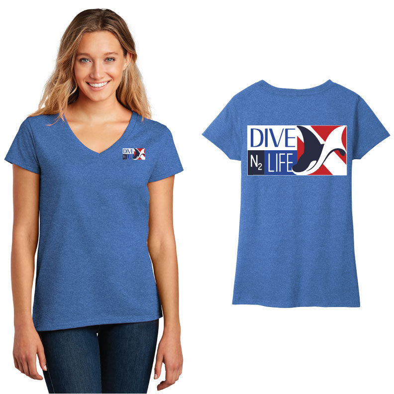 DiveN2Life Lady's Short Sleeve V-Neck T-shirt