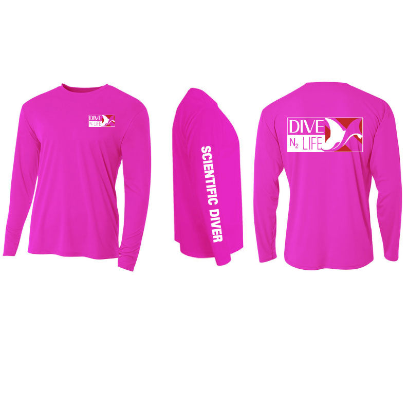DiveN2Life NEW HOT PINK Long Sleeve Adult Sun Skins