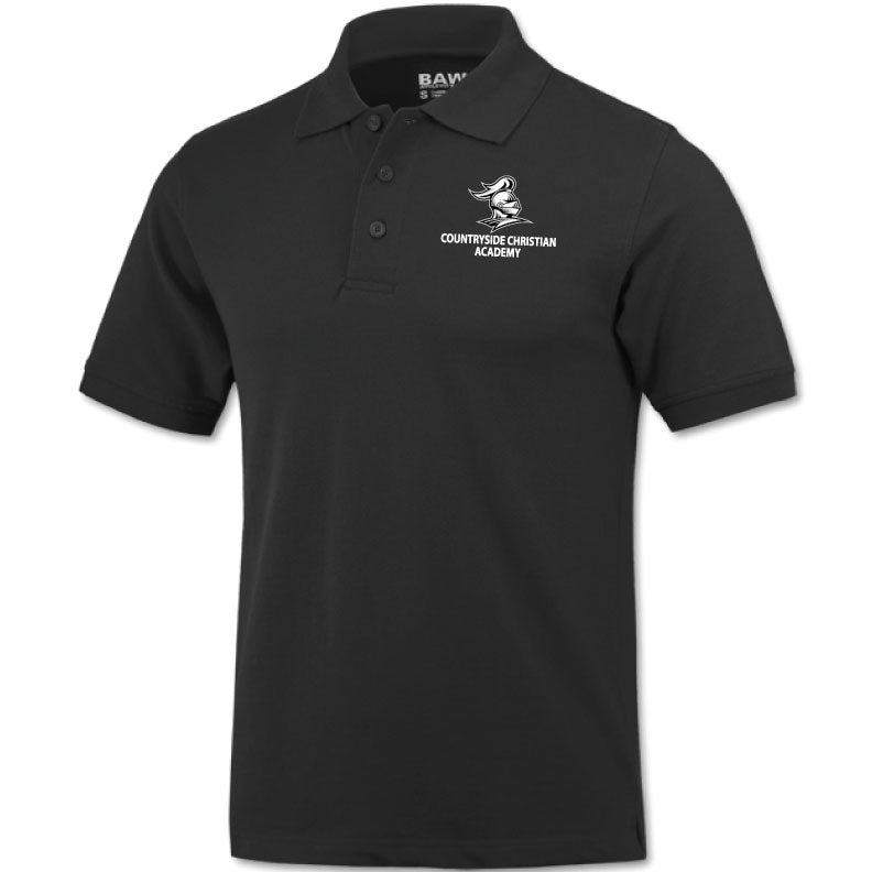 Countryside Christian Academy S/S BAW Polo - CLOSE-OUT SALE - ONLY AVAILABLE WHILE SUPPLIES LAST