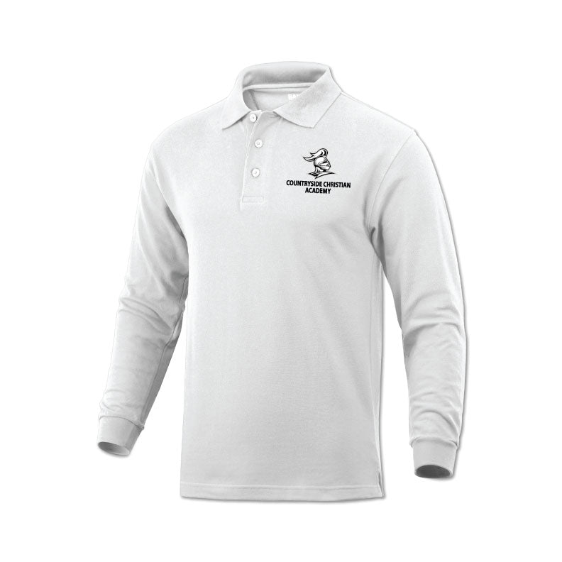 Countryside Christian Academy Long Sleeve Polo Shirt - ONLY AVAILABLE WHILE SUPPLIES LAST - NON REFUNDABLE